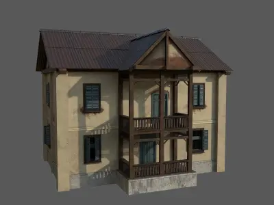 House Exterior Interior Low-poly 3D model