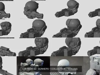 CHI TECH SD  GUNNERS 1 COLLECTION 3D Model Pack