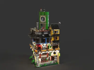 Lego Ninjago city 2 Low-poly 3D model