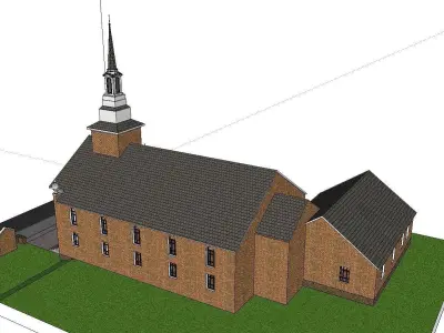 Architecture-Religion-God-Culture-Temple-0104 church with ste... 3D model
