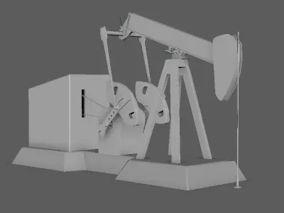 Rusty Oil Pump Jack 3D model Low-poly 3D model