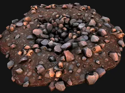 Medieval Copper Ore Mine Low-poly 3D model