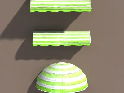 Awning Misc Architecture Low Poly 3 Colors Low-poly 3D model