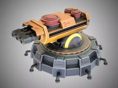 Gun turret stylized  3D model