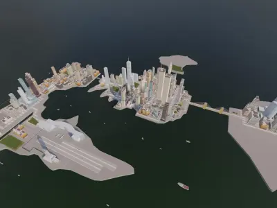 City-modern city- urban 3D model 6