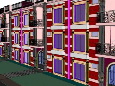 plaza square exterior design custom scene full 3D model