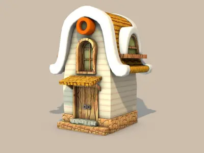 Cartoon Stylized Buildings 3D Model Pack