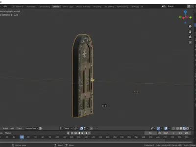 The Wooden Medieval Door Low-poly 3D model