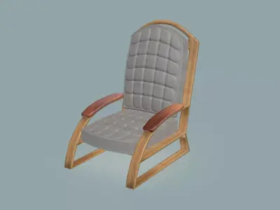 Qarter circle arms lounge chair 3D model