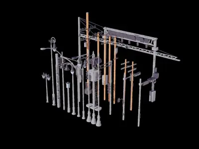 Street Electric Assets Low-poly 3D model