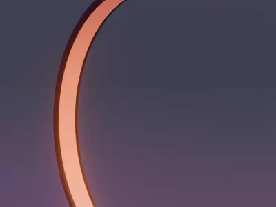 Lunar Arc Floor Lamp  Modern Japandi Lo-Fi Asset Free low-poly 3D model