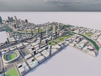 modern city- urban 3D model shop