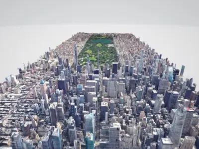 Central Park-New York city Low-poly 3D model