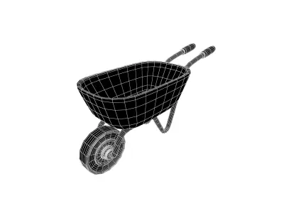 Cartoon Wheelbarrow v1 002 Low-poly 3D model