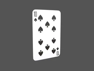 Poker Cards Spades 10 V1 001 Low-poly 3D model