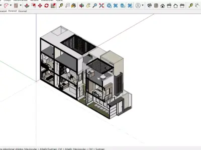 Modern Family House - Full Project with Plans and Renders 3D model