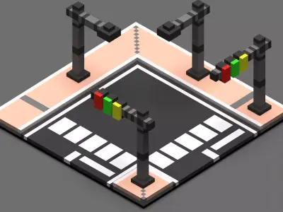 Road Voxel - 2 Low-poly 3D model