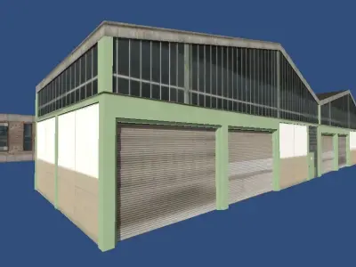 Industrial buildings collection Low-poly 3D model purchase