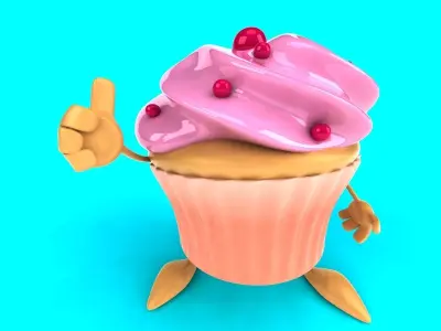 Fun cupcake 3D model