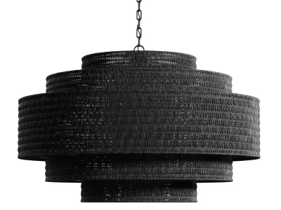 Paloma Chandelier Rattan Light Full Set - 3 Materials 3D Model Pack