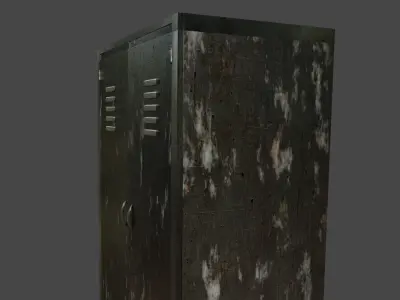 Dirty old metal cabinet Low-poly 3D model