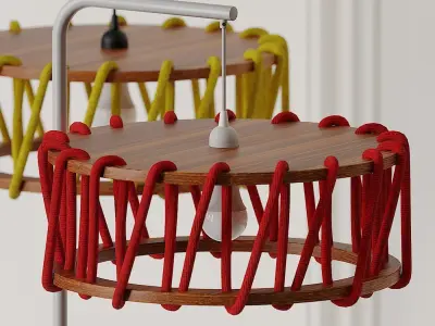 Macaron Floor Lamp L Bleu Et Noir by LAMPADAIRE 3D model