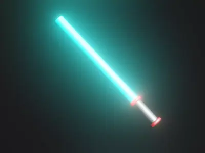 Star Wars Light Saber Low-Poly Eevee Render Bloom Free low-poly 3D model