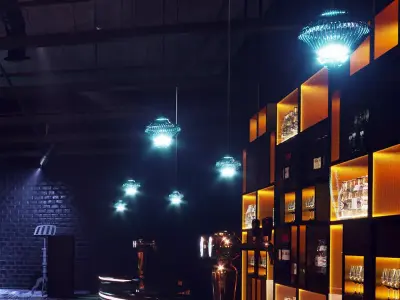 Pressed Glass Bead and Top - Tom Dixon pedant light 3D model