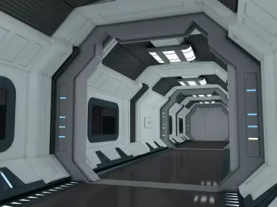SciFi Spaceship Corridor 7  3D model