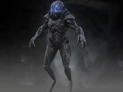 Alien Skyline  Low-poly 3D model