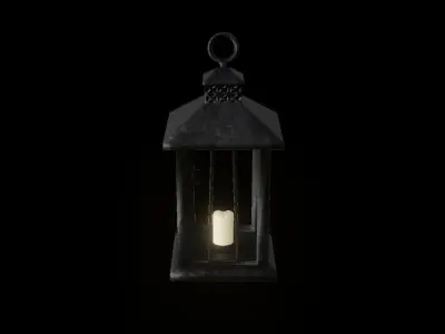 Game ready low poly Iron lantern Low-poly 3D model