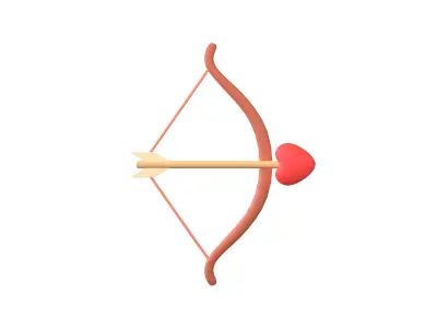 Cartoon Cupid Bow v1 003 Low-poly 3D model