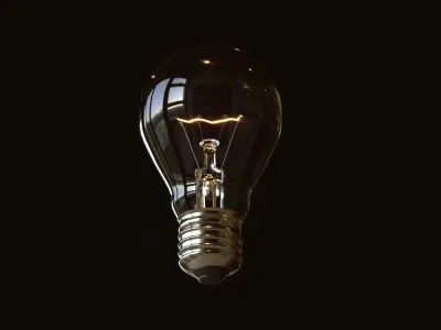 Light Bulb Low-poly 3D model