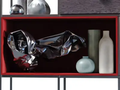 Modern shelf and rack set 832 3D model