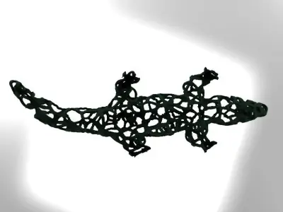 Crocodile Voronoi 3D print model