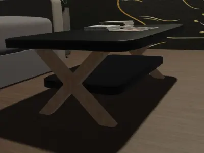 Office chairs and Table 3D model