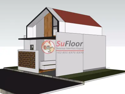 House 7x6m code 553 - Sketchup 3D model 3D model 3D model