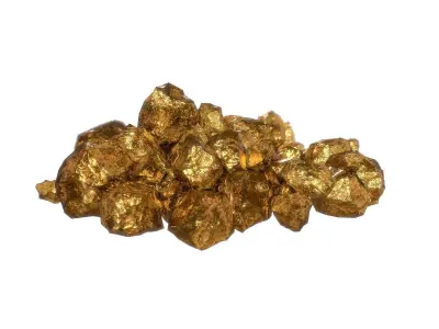 Golden Nugget PBR Low-poly 3D model