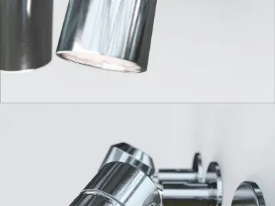 Light chrome wall on wall 3D model