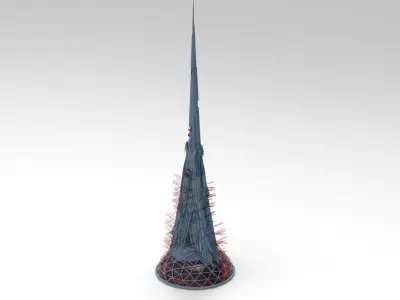 Alien electricity Pylon top 3D model