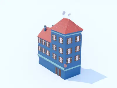 Italian Building number 12 Lowpoly Low-poly 3D model