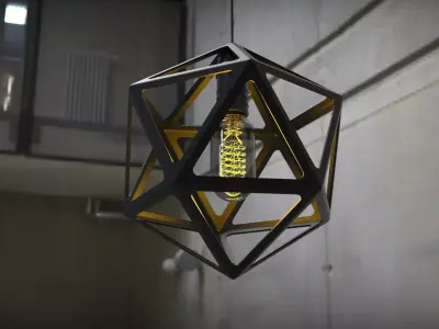 Icosahedron Lamp D250 mm 3D print model