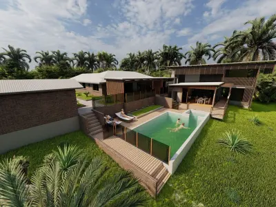 Casa Scene- Beach villa-Modern House 3D model shop