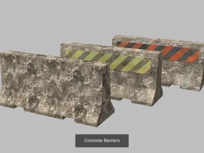 Concrete Barriers 3D Model Pack