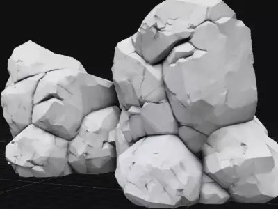 Stylized Rock Game Environment Prop 3D Model Low-poly 3D model