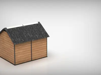 Garden shed Low-poly 3D model