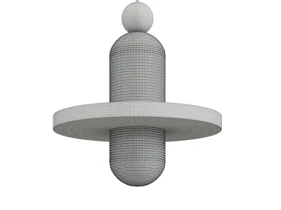 SPECTATOR gold pendant light with circular shape 3D model