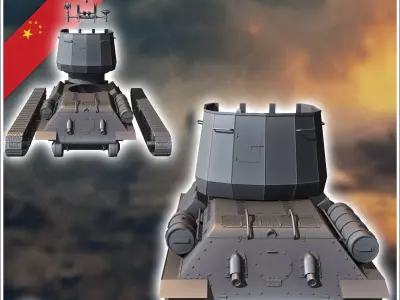 Type 63 anti-aircraft gun - Chinese Modern army Military miniatu 3D print model V1