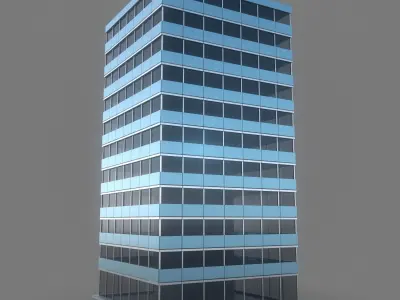 Office Tower Generic Low Poly  Low-poly 3D model