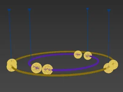 Modern Chandelier Inspired by planets Low-poly 3D model